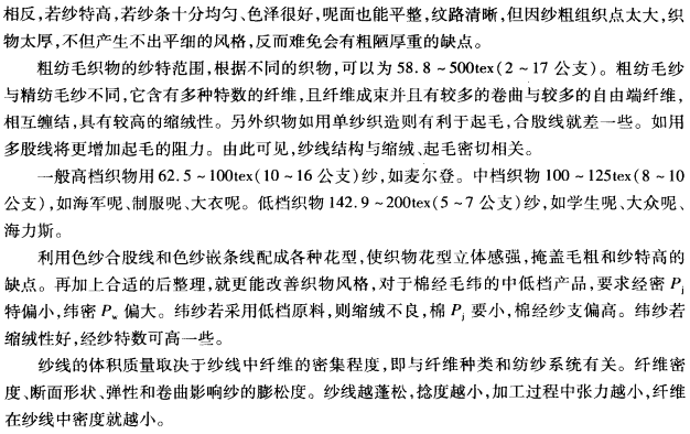 紗線(xiàn)特?cái)?shù)對(duì)紡織工藝及織物風(fēng)格的影響