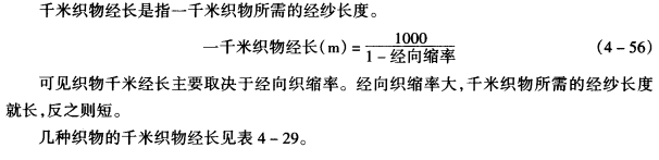 千米織物經(jīng)長或匹經(jīng)長